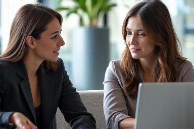 A leader coaching a team member.
